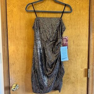 Emerald Sundae Gold / Multicolor Sequin Mini Dress NYE